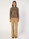 Gerard Darel Heloise Animal Pattern Cotton Blend Shirt