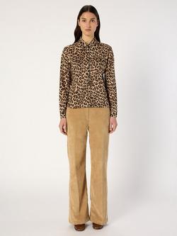Gerard Darel Heloise Animal Pattern Cotton Blend Shirt - view 2, Camel