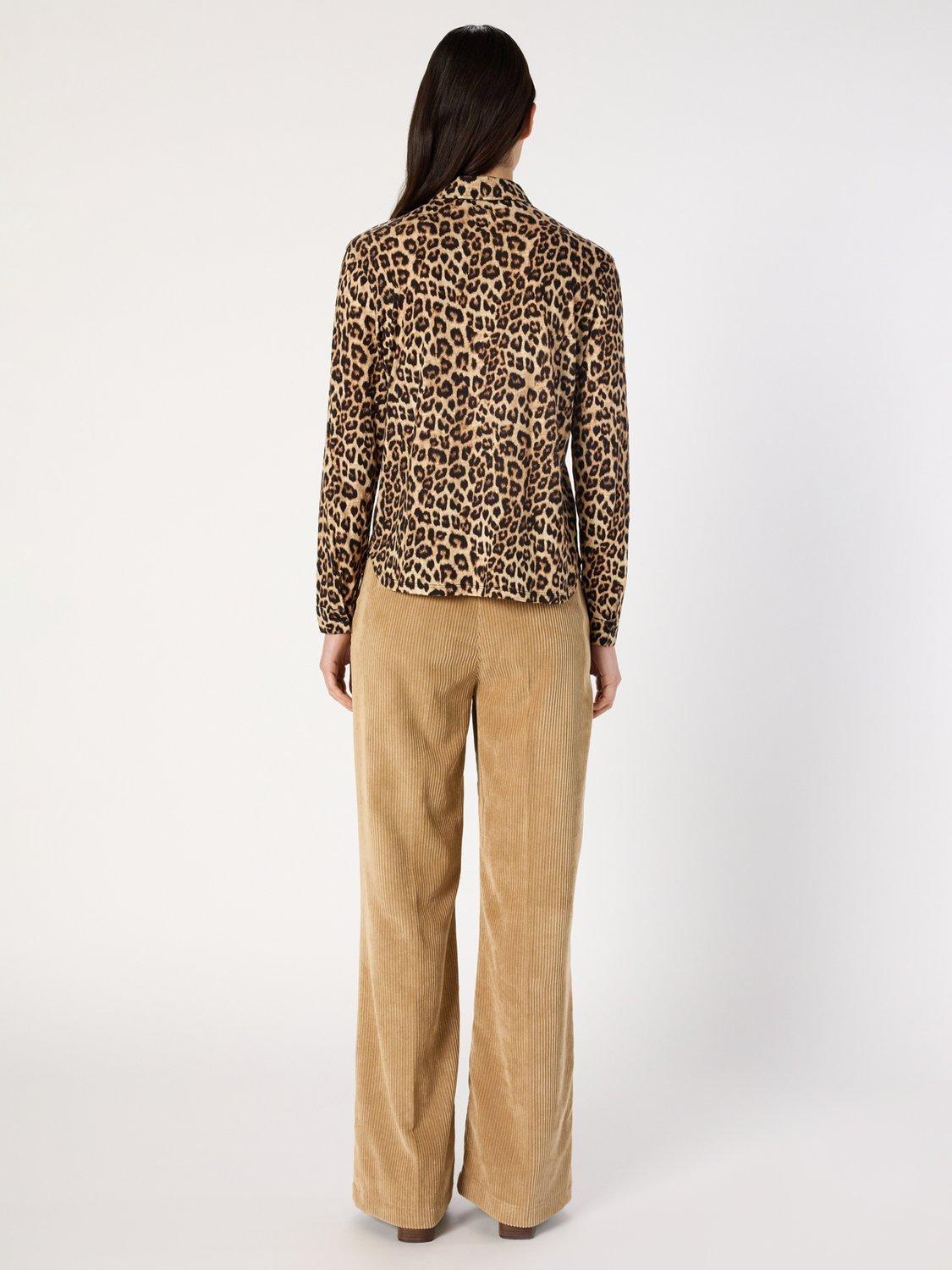Product image 3 of 6, which shows Gerard Darel Heloise Animal Pattern Cotton Blend Shirt, Camel, 10