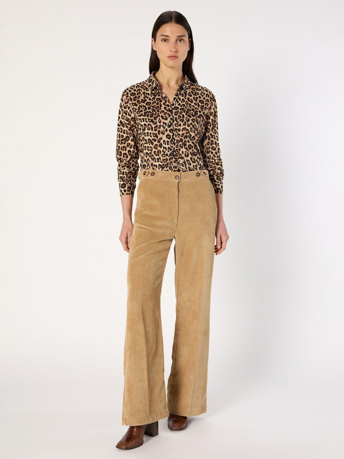 Product image 5 of 6, which shows Gerard Darel Heloise Animal Pattern Cotton Blend Shirt, Camel, 10