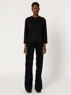 Gerard Darel Hermine Cotton Long Sleeve T-Shirt - view 2, Black