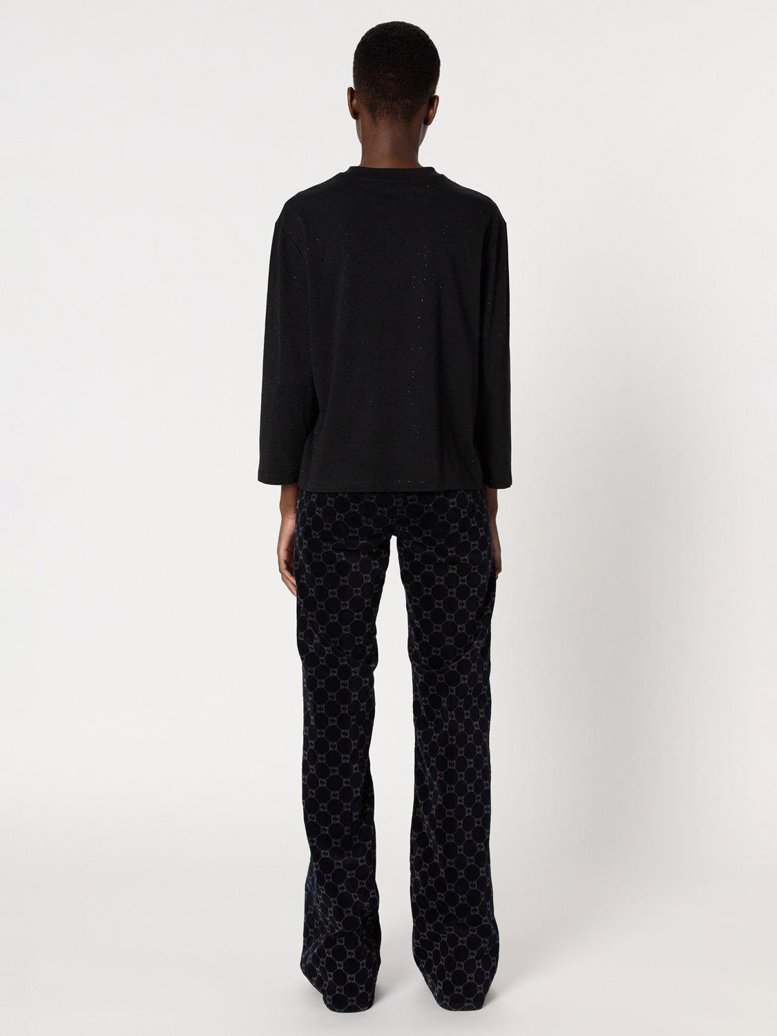 Product image 3 of 6, which shows Gerard Darel Hermine Cotton Long Sleeve T-Shirt, Black, 8