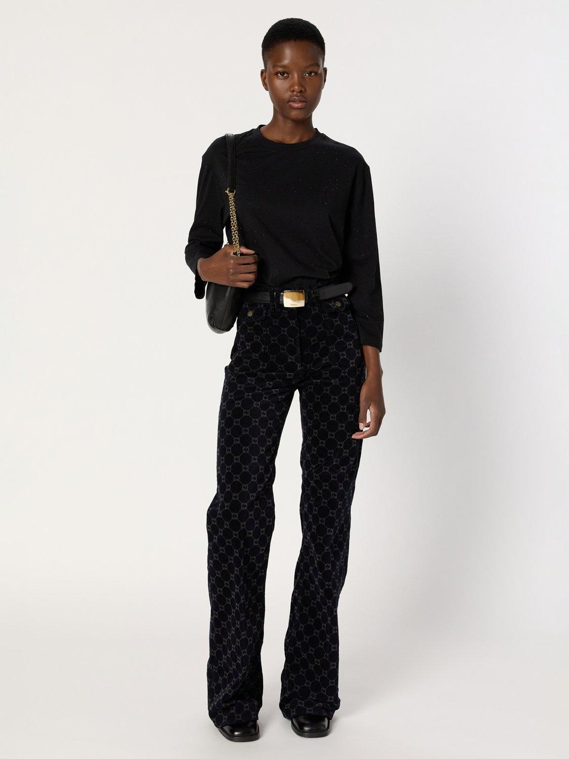 Product image 5 of 6, which shows Gerard Darel Hermine Cotton Long Sleeve T-Shirt, Black, 8