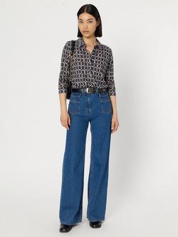 Gerard Darel Hortense Geometric Top, Blue/Multi, Blue/Multi