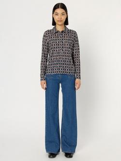 Gerard Darel Hortense Geometric Top, Blue/Multi - view 2, Blue/Multi