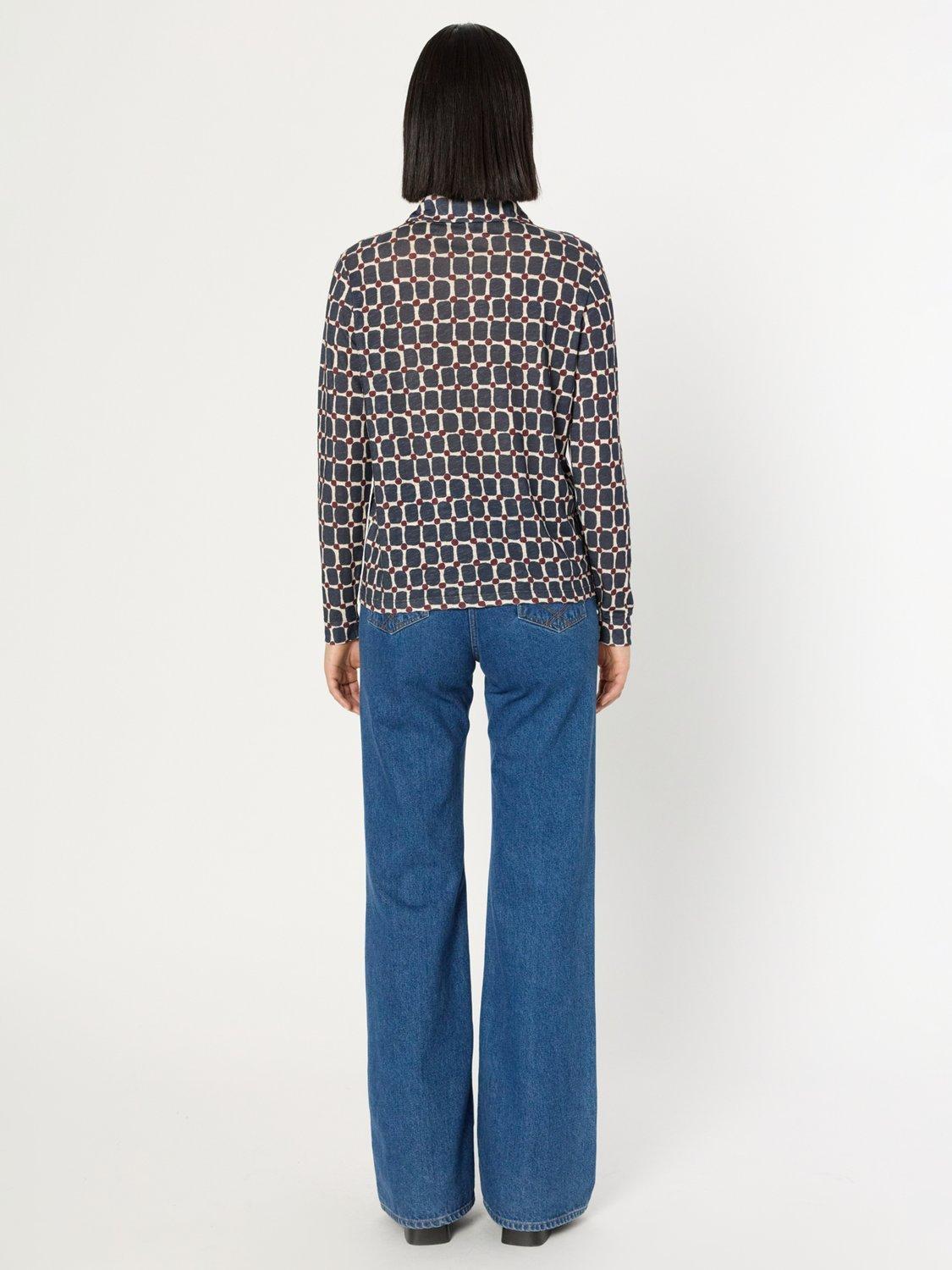 Product image 3 of 5, which shows Gerard Darel Hortense Geometric Top, Blue/Multi, 10