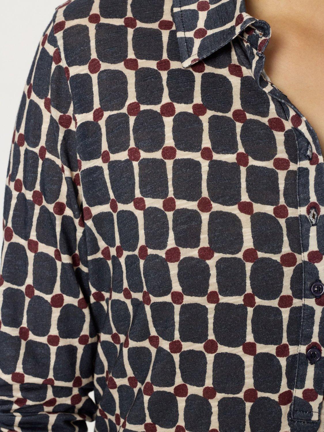 Product image 5 of 5, which shows Gerard Darel Hortense Geometric Top, Blue/Multi, 10