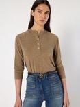 Gerard Darel Hugue Button Neck Acrylic Knit Blend Jersey Top