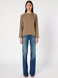 Gerard Darel Hugue Button Neck Acrylic Knit Blend Jersey Top