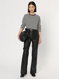 Gerard Darel Hulia Cotton Stripe Long Sleeve Crew Neck T-Shirt