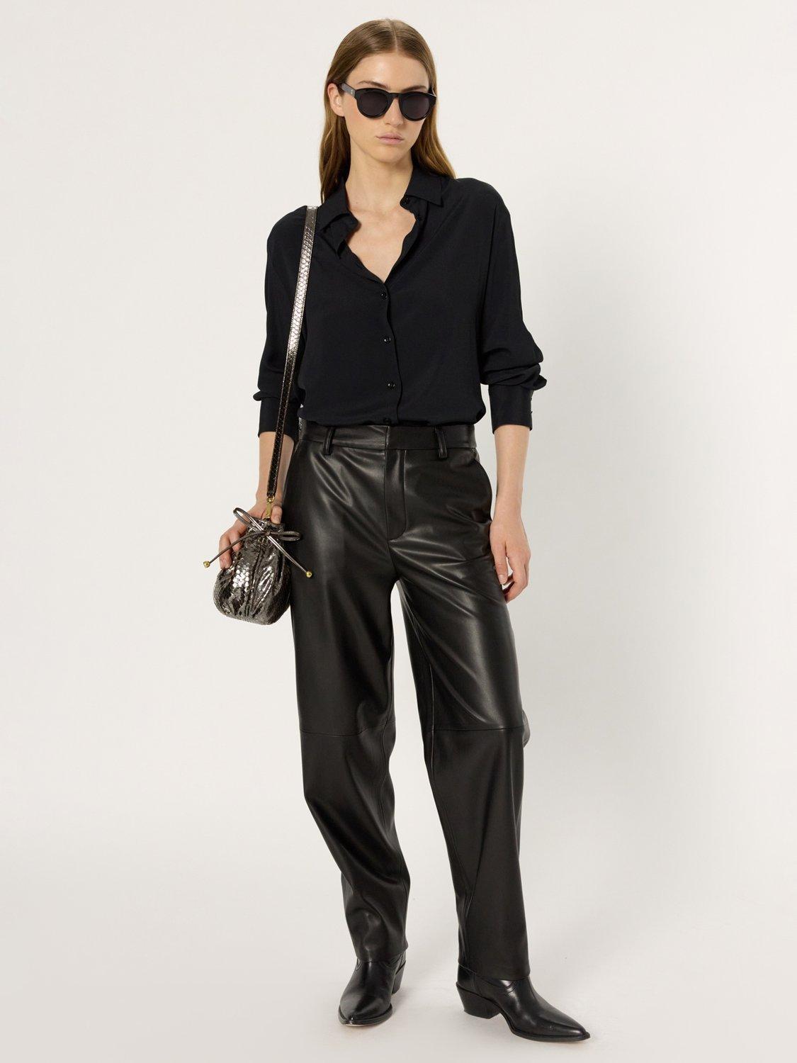 Product image 1 of 2, which shows Gerard Darel Carmen Straight Leg Trousers, Black, 10