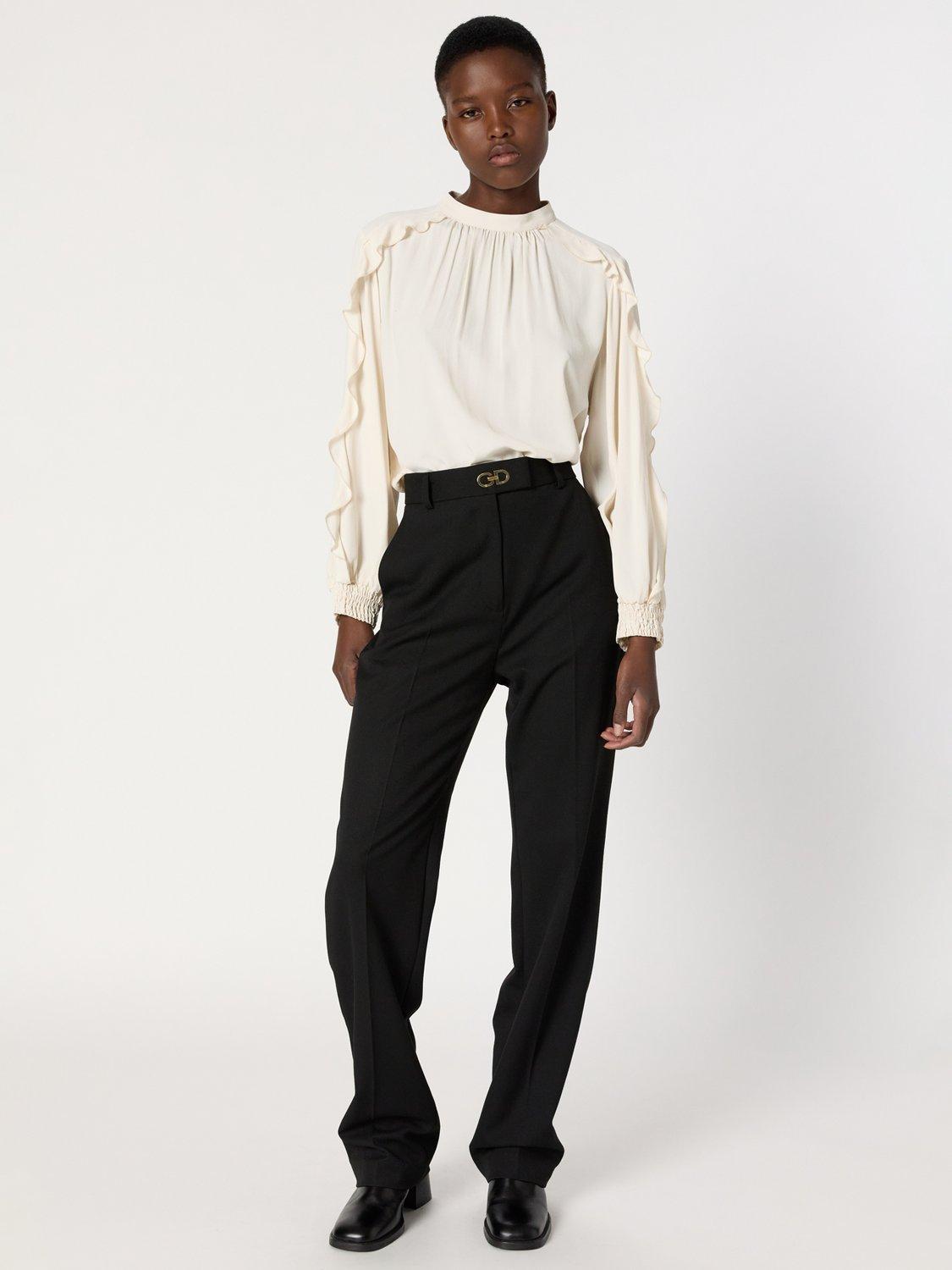 Product image 1 of 11, which shows Gerard Darel Caroline Tailored Straight Leg Trousers, Black, 8