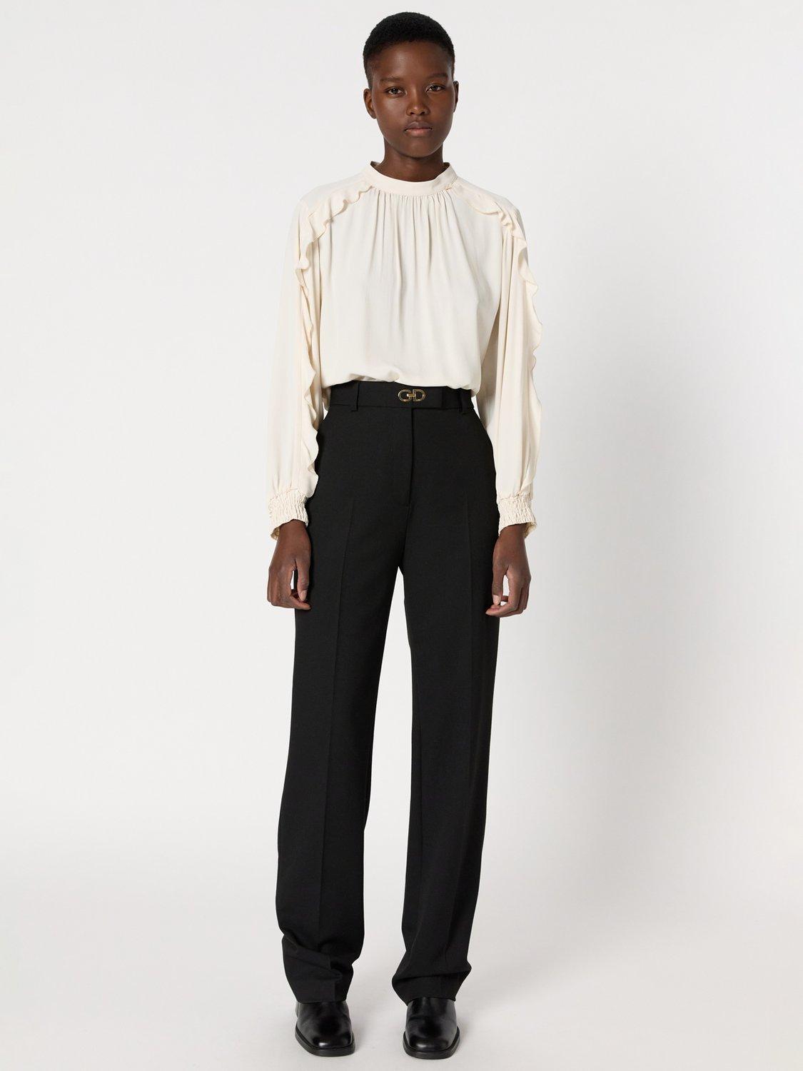 Product image 2 of 11, which shows Gerard Darel Caroline Tailored Straight Leg Trousers, Black, 8