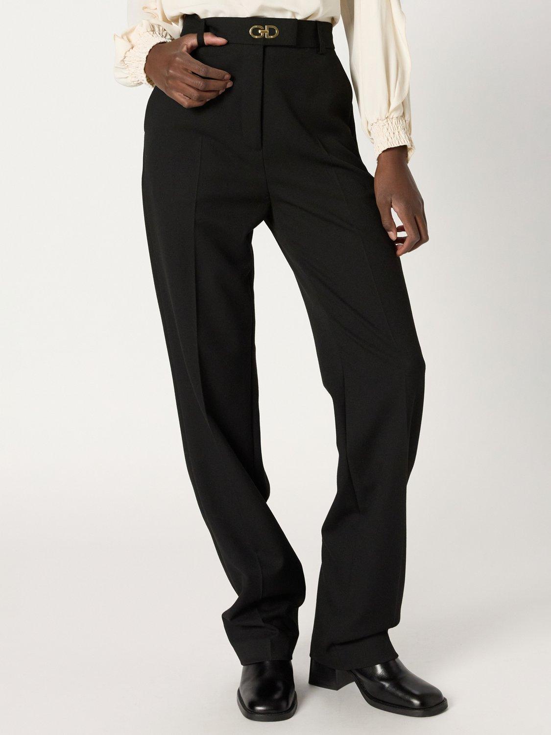 Product image 8 of 11, which shows Gerard Darel Caroline Tailored Straight Leg Trousers, Black, 8