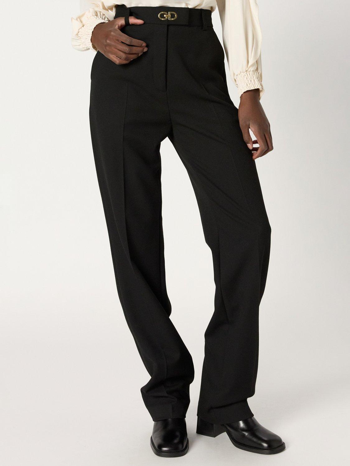 Product image 9 of 11, which shows Gerard Darel Caroline Tailored Straight Leg Trousers, Black, 8