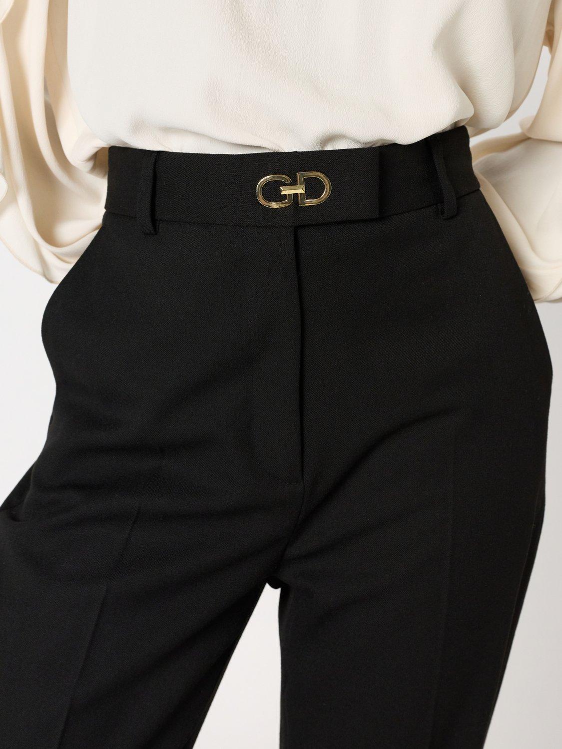 Product image 10 of 11, which shows Gerard Darel Caroline Tailored Straight Leg Trousers, Black, 8