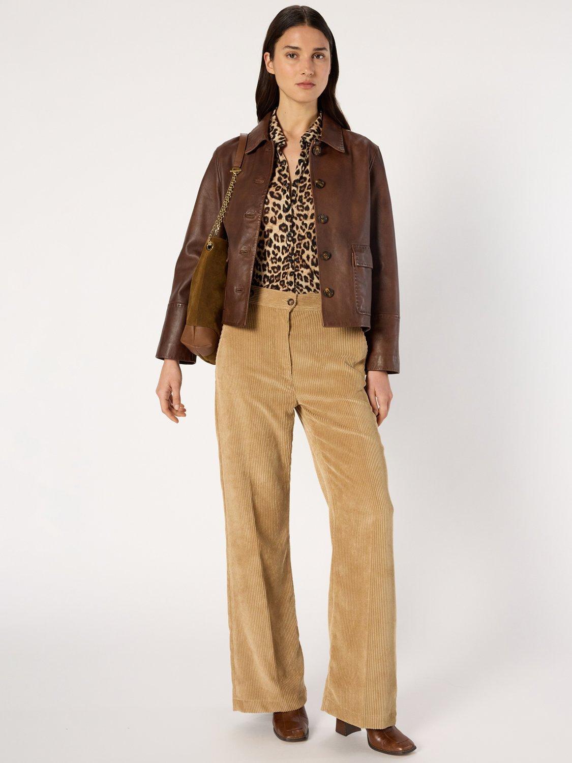 Product image 1 of 6, which shows Gerard Darel Cass Tailored Straight Leg Trousers, Sand, 6