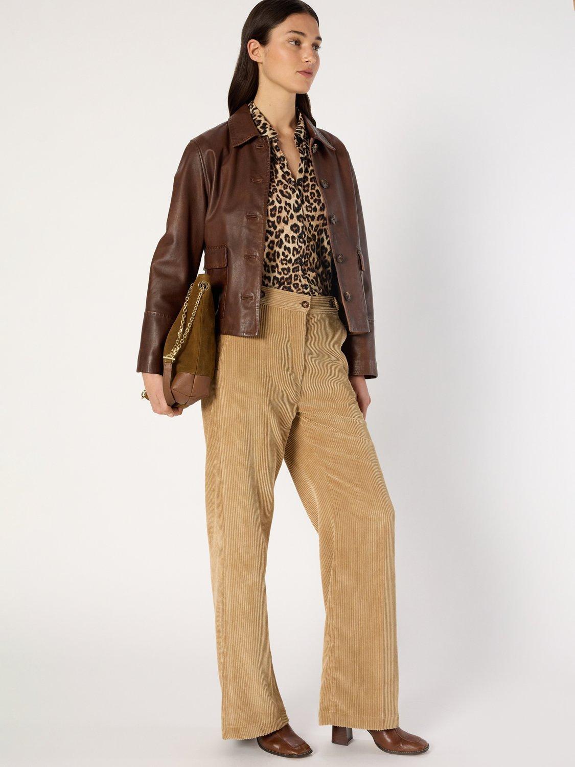 Product image 5 of 6, which shows Gerard Darel Cass Tailored Straight Leg Trousers, Sand, 6