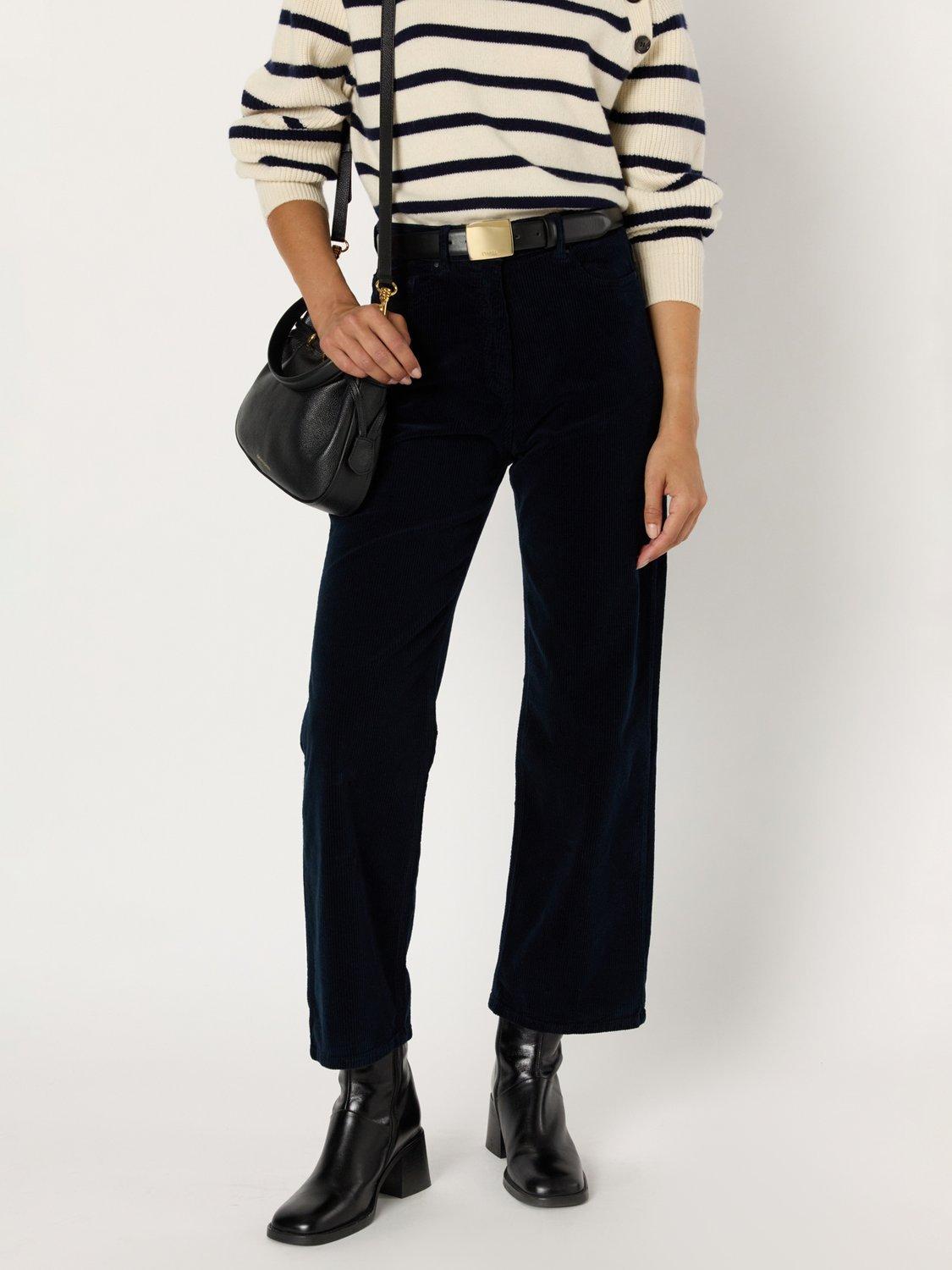 Product image 5 of 6, which shows Gerard Darel Celeste Corduroy Trousers, Navy, 6