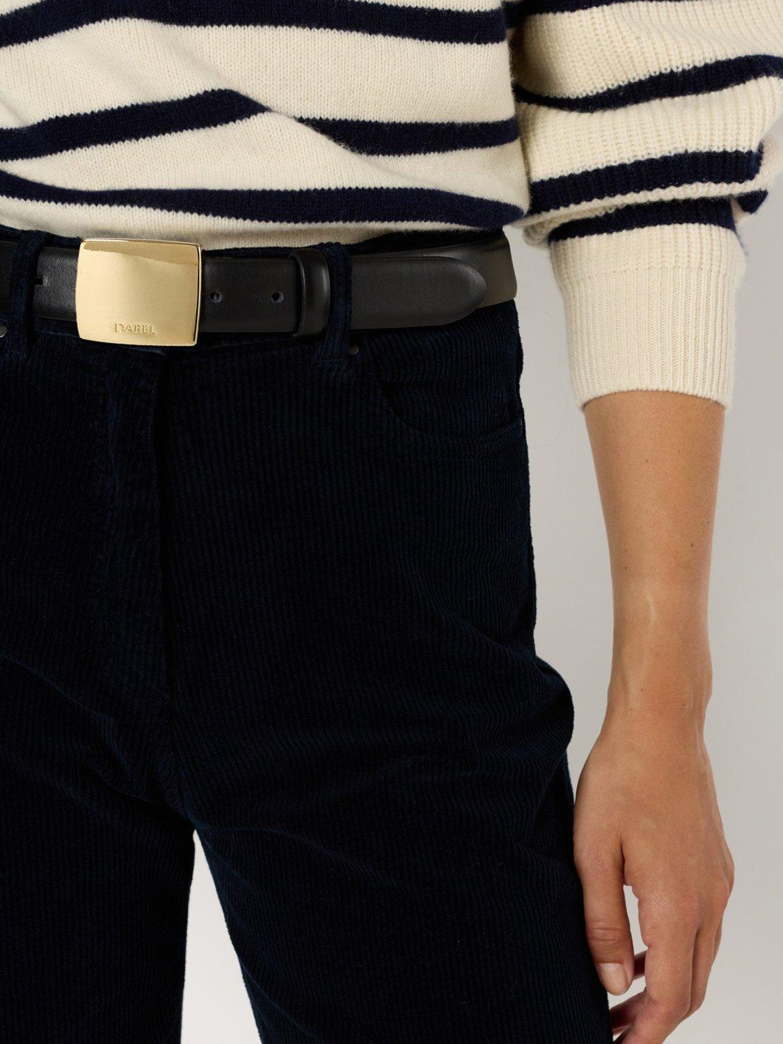 Product image 6 of 6, which shows Gerard Darel Celeste Corduroy Trousers, Navy, 6