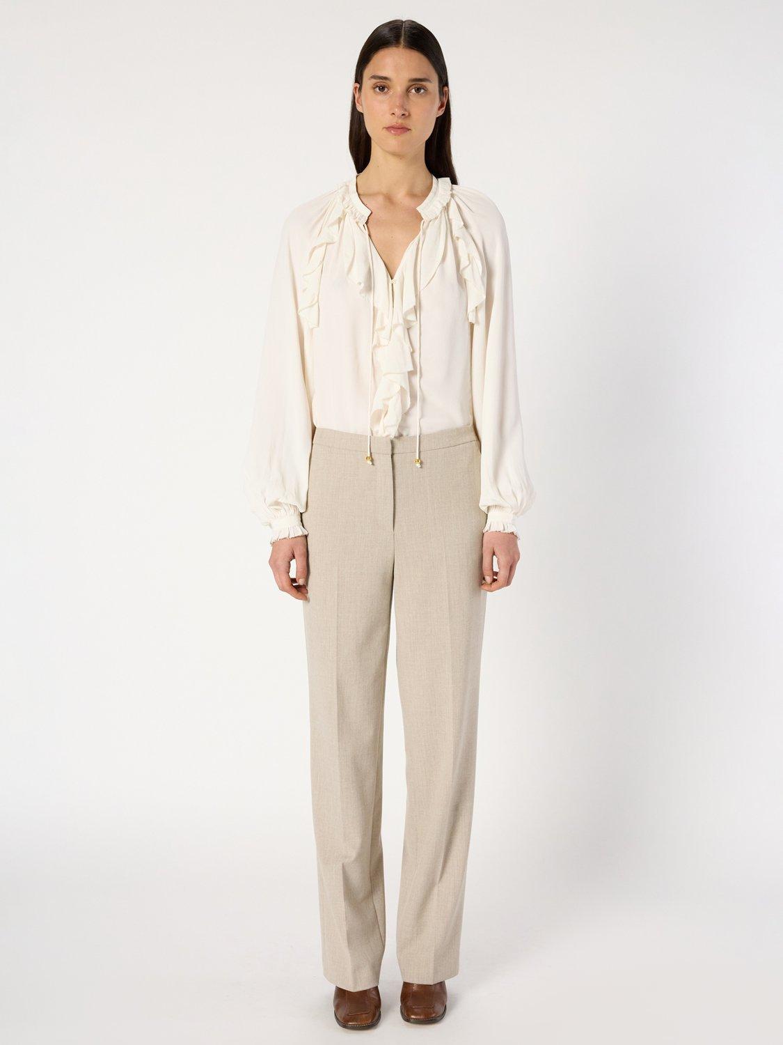 Product image 2 of 6, which shows Gerard Darel Cecile Straight Leg Trousers, Sand, 10
