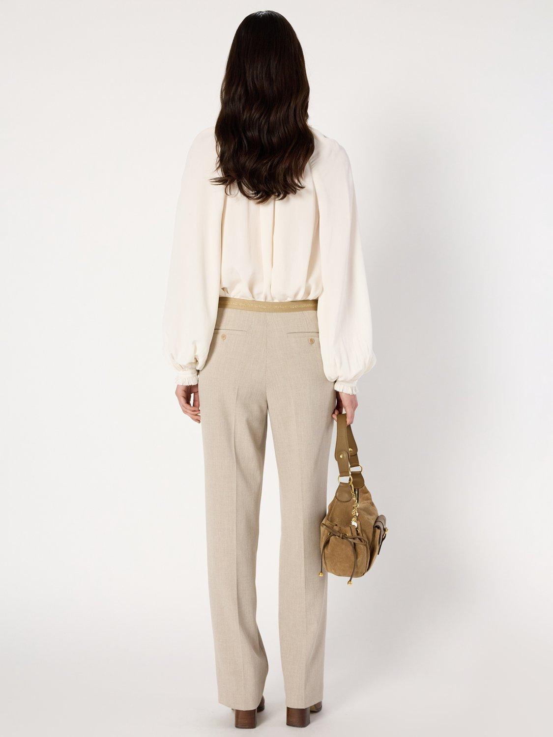 Product image 3 of 6, which shows Gerard Darel Cecile Straight Leg Trousers, Sand, 10