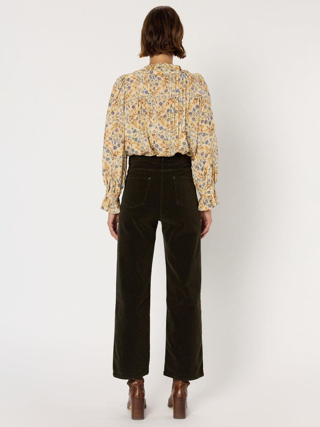 Product image 3 of 6, which shows Gerard Darel Celeste Corduroy Trousers, Green, 14
