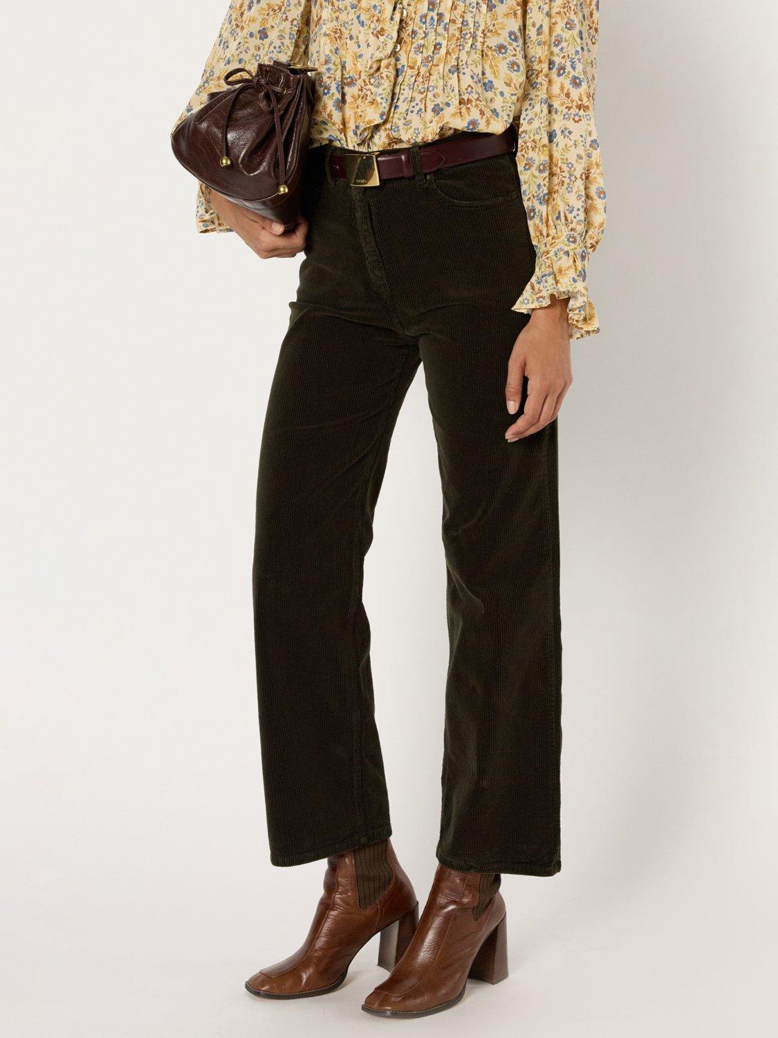 Product image 5 of 6, which shows Gerard Darel Celeste Corduroy Trousers, Green, 14