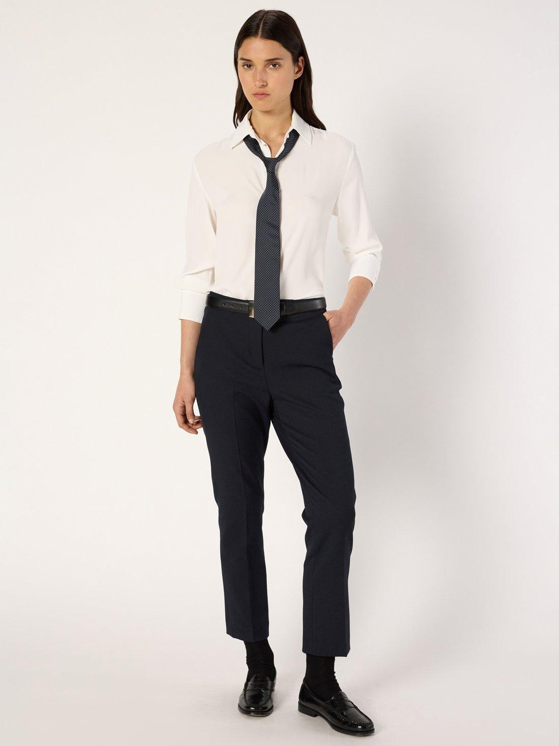 Product image 1 of 6, which shows Gerard Darel Celia Straight Leg Trousers, Navy, 8