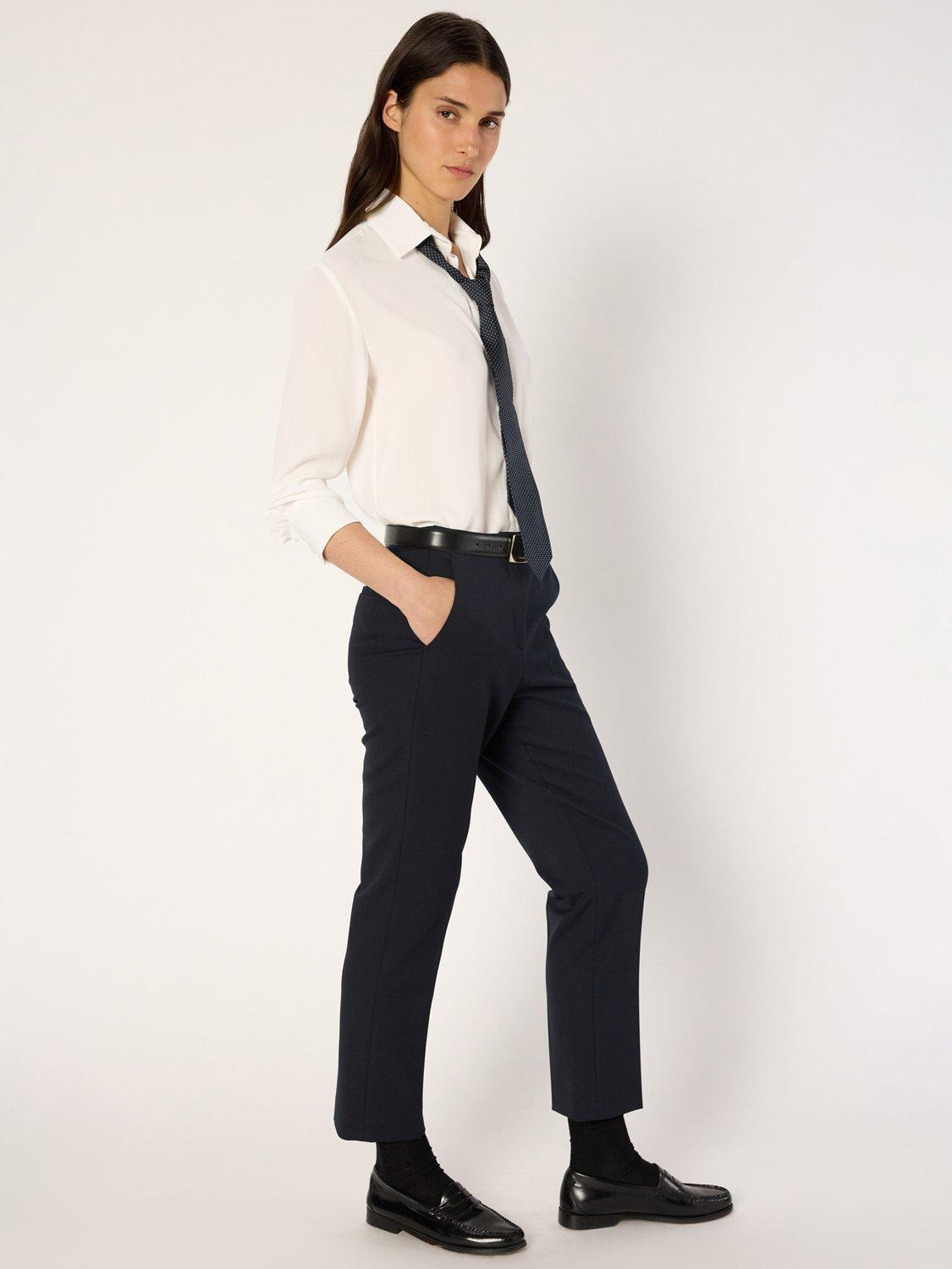 Product image 5 of 6, which shows Gerard Darel Celia Straight Leg Trousers, Navy, 8