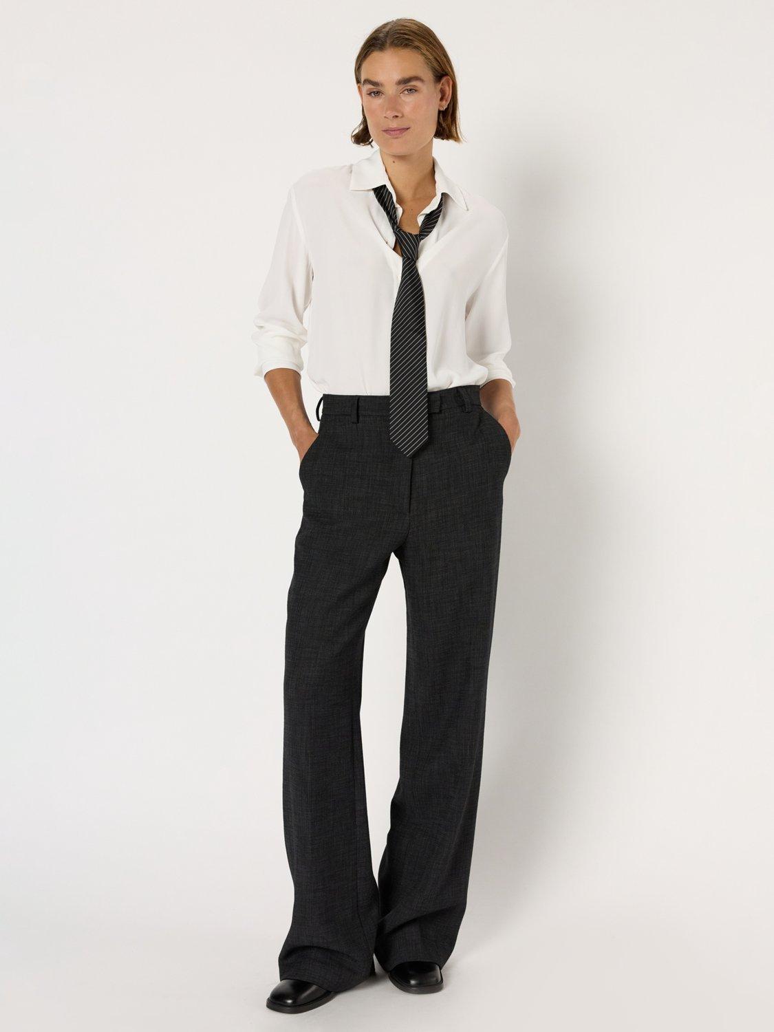 Product image 1 of 2, which shows Gerard Darel Cherie Mid Rise Viscose Blend Smart Trousers, Charcoal, 10