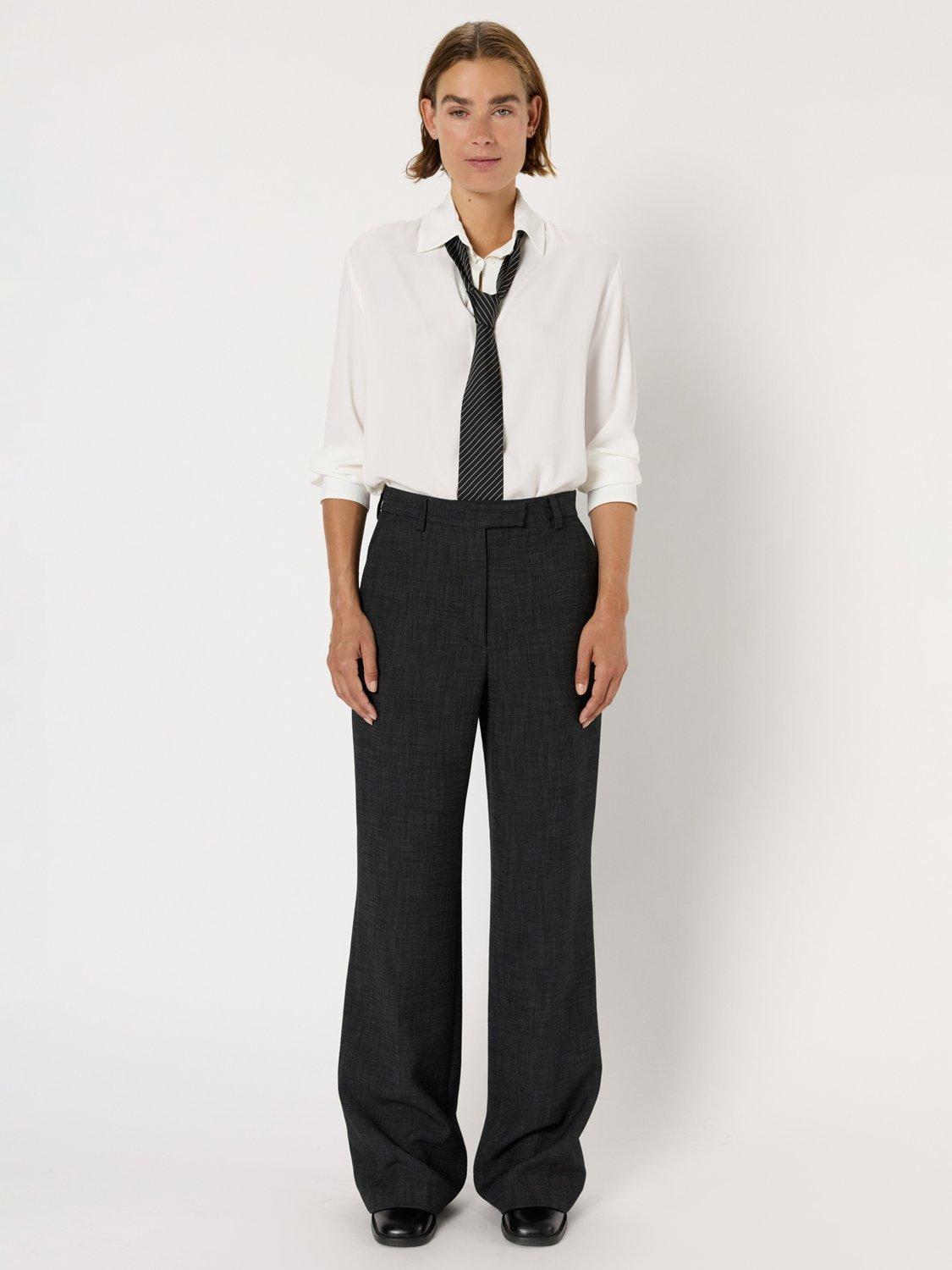 Product image 2 of 2, which shows Gerard Darel Cherie Mid Rise Viscose Blend Smart Trousers, Charcoal, 10