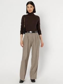 Gerard Darel Clara Wool Blend Wide Leg Tailored Trousers, Beige
