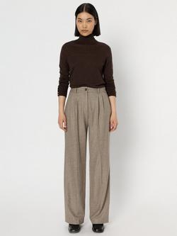 Gerard Darel Clara Wool Blend Wide Leg Tailored Trousers - view 2, Beige