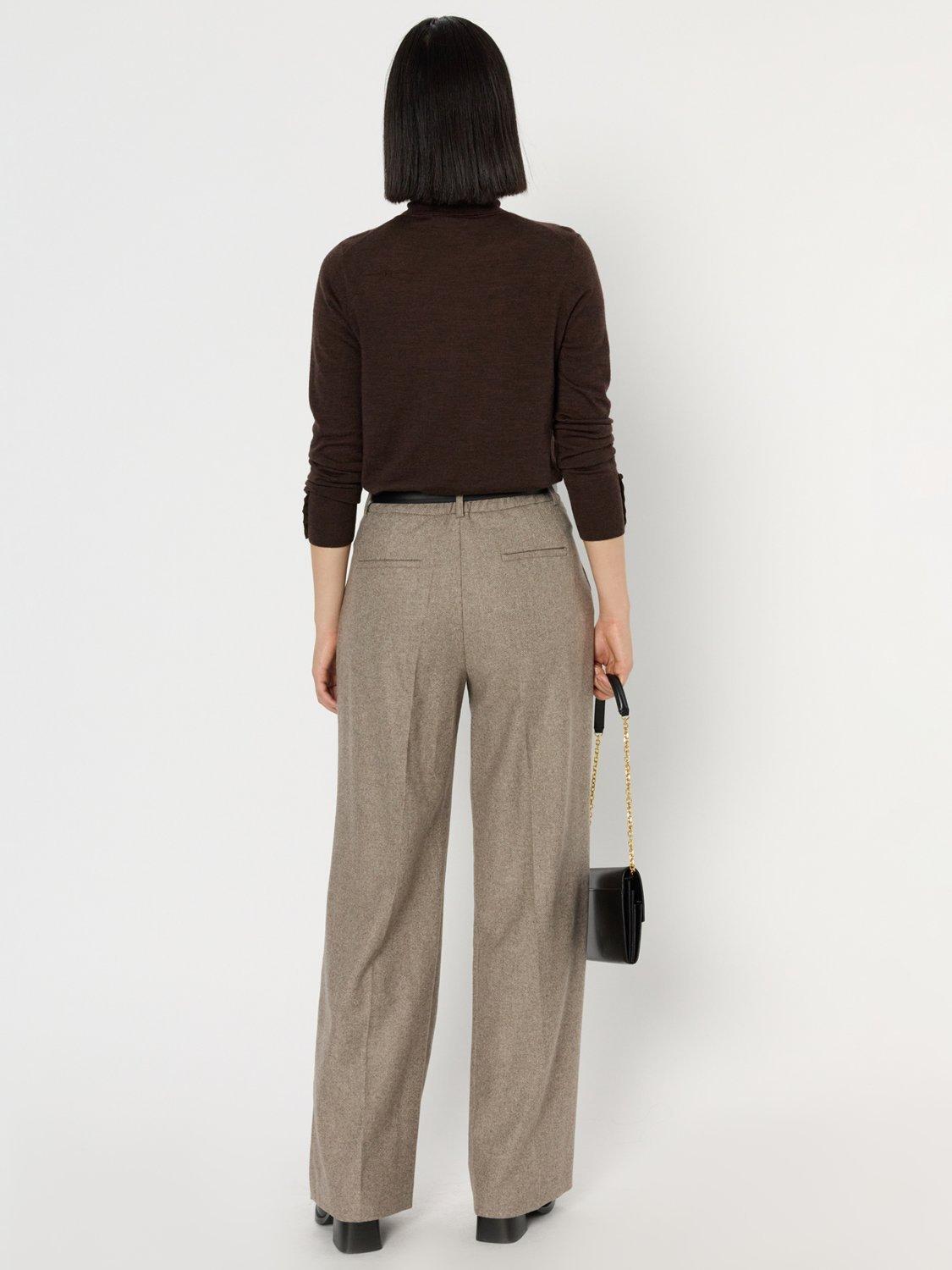 Product image 3 of 5, which shows Gerard Darel Clara Wool Blend Wide Leg Tailored Trousers, Beige, 10