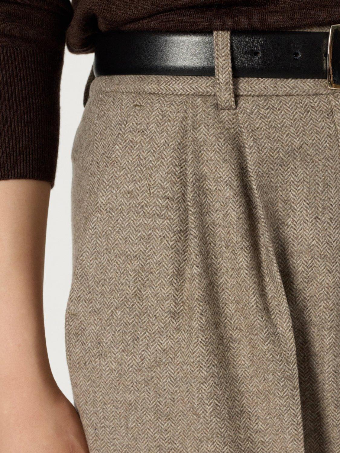 Product image 5 of 5, which shows Gerard Darel Clara Wool Blend Wide Leg Tailored Trousers, Beige, 10