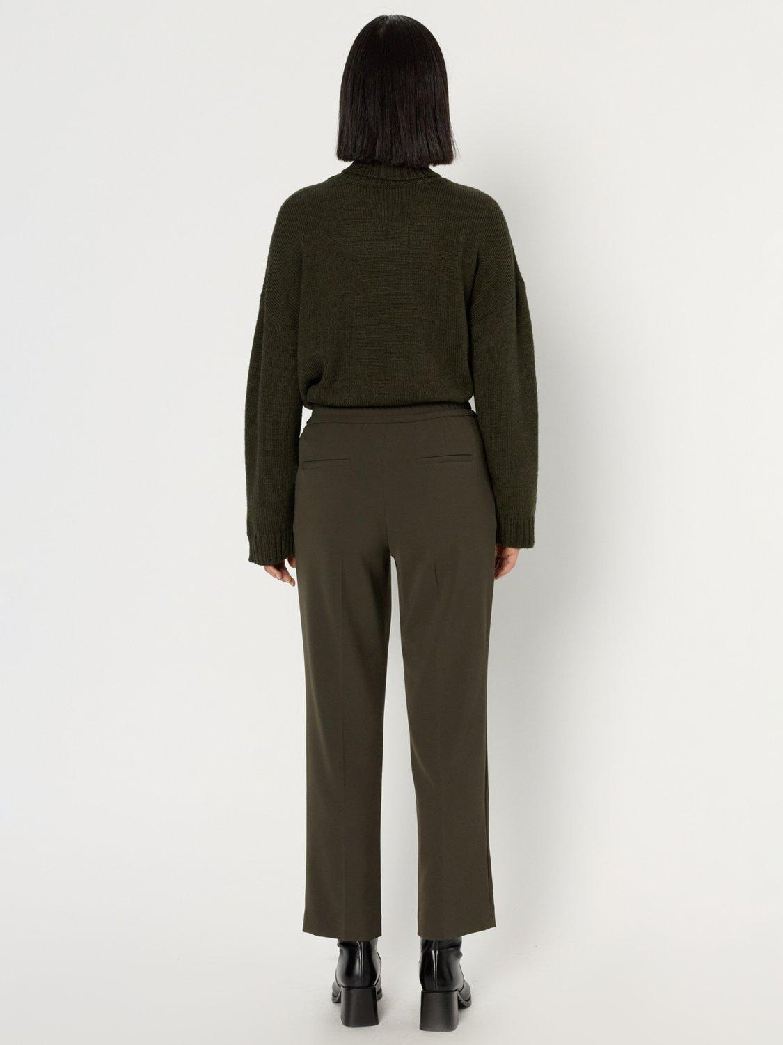 Product image 2 of 6, which shows Gerard Darel Clarael Regular Fit Mid Tailored Trousers, Khaki, 10
