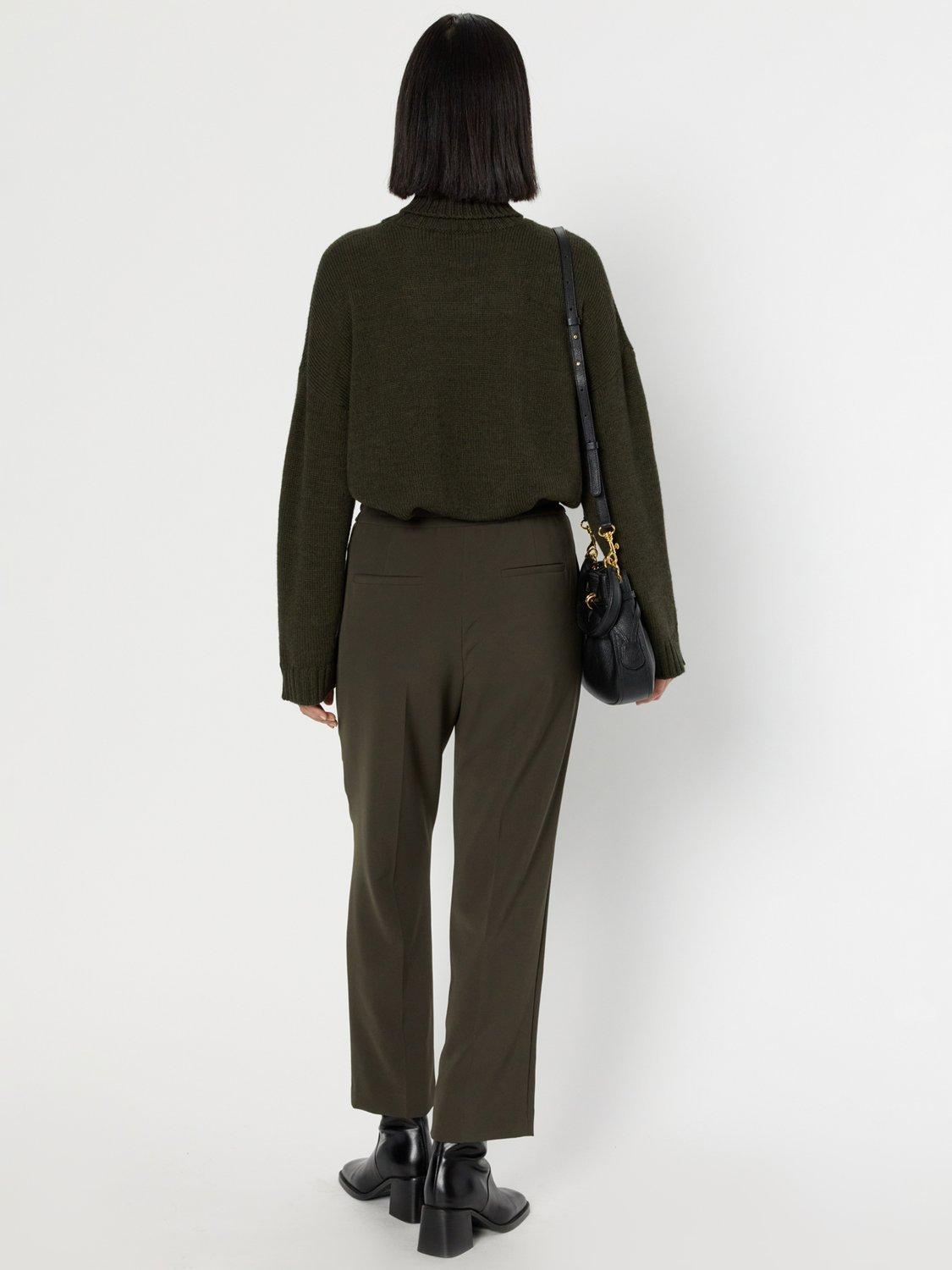 Product image 3 of 6, which shows Gerard Darel Clarael Regular Fit Mid Tailored Trousers, Khaki, 10