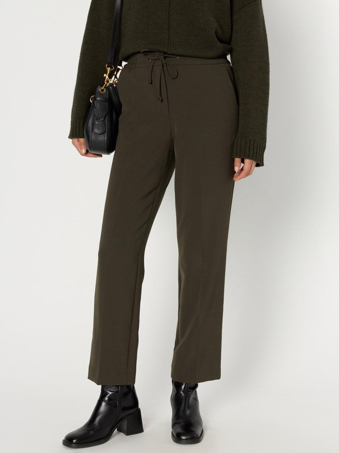 Product image 5 of 6, which shows Gerard Darel Clarael Regular Fit Mid Tailored Trousers, Khaki, 10