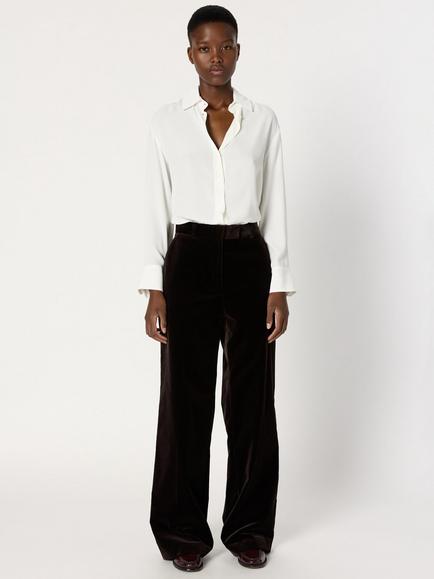 Gerard Darel Clotide Mid Rise Wide Leg Cotton Trousers - view 2, Cinnamon