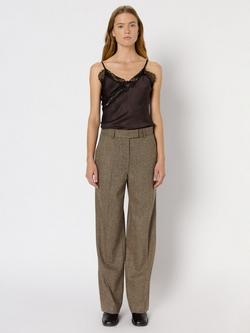Gerard Darel Coralie Wool Blend Tailored Trousers, Brown - view 2, Brown