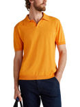 Benetton Regular Fit Buttonless Short Sleeve Polo Shirt, Orange