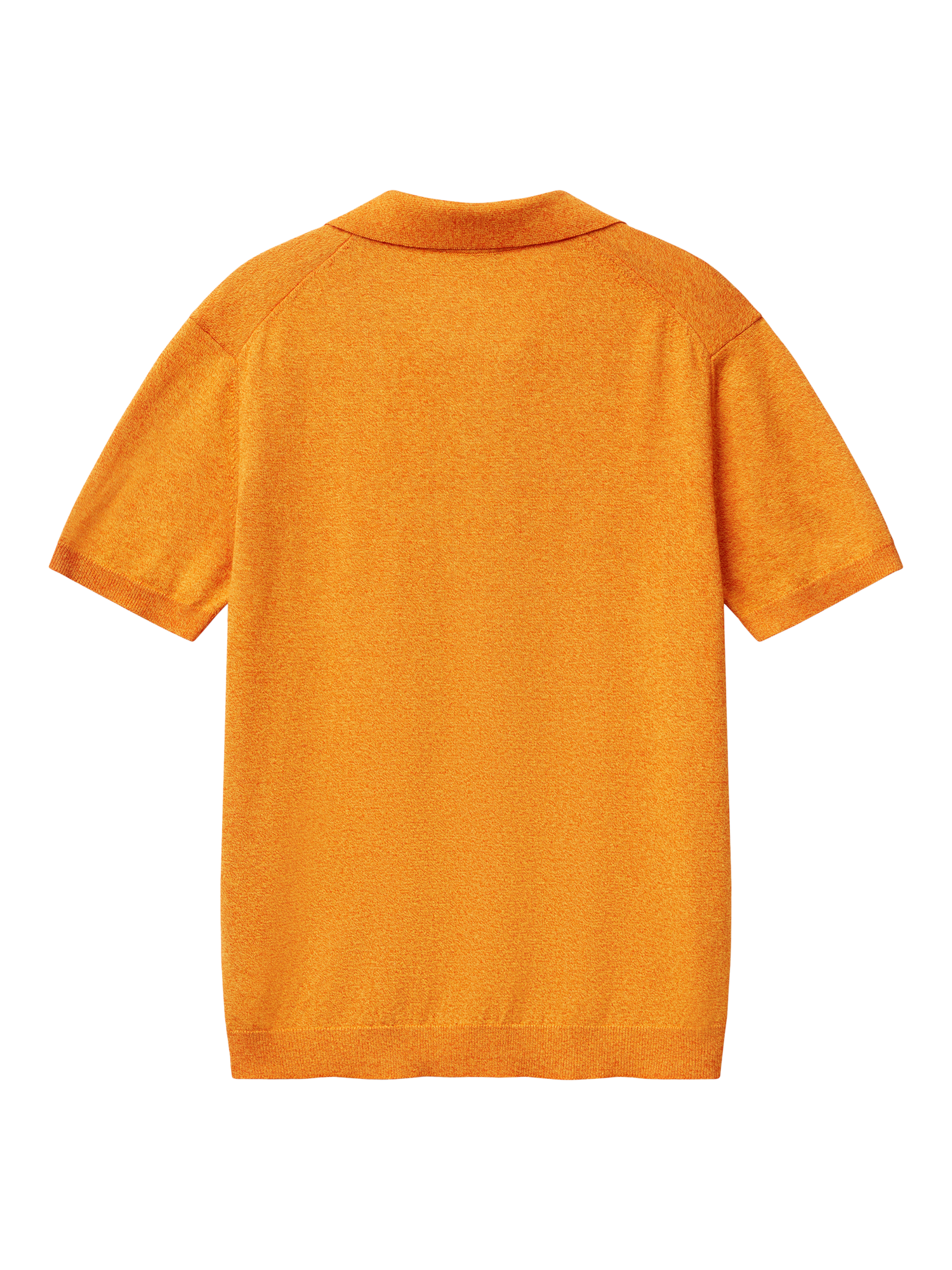 Product image 5 of 6, which shows Benetton Regular Fit Buttonless Short Sleeve Polo Shirt, Orange, XXL