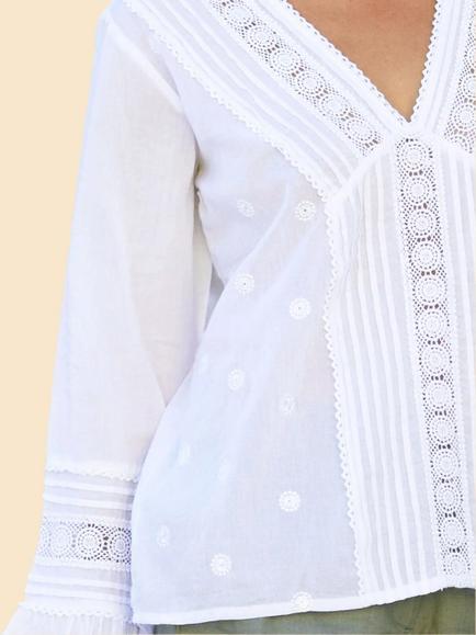 Aspiga Valentina Embroidered Shirt, White - view 2, White