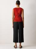 Jigsaw Fire Lily Sleeveless Jersey Top, Red