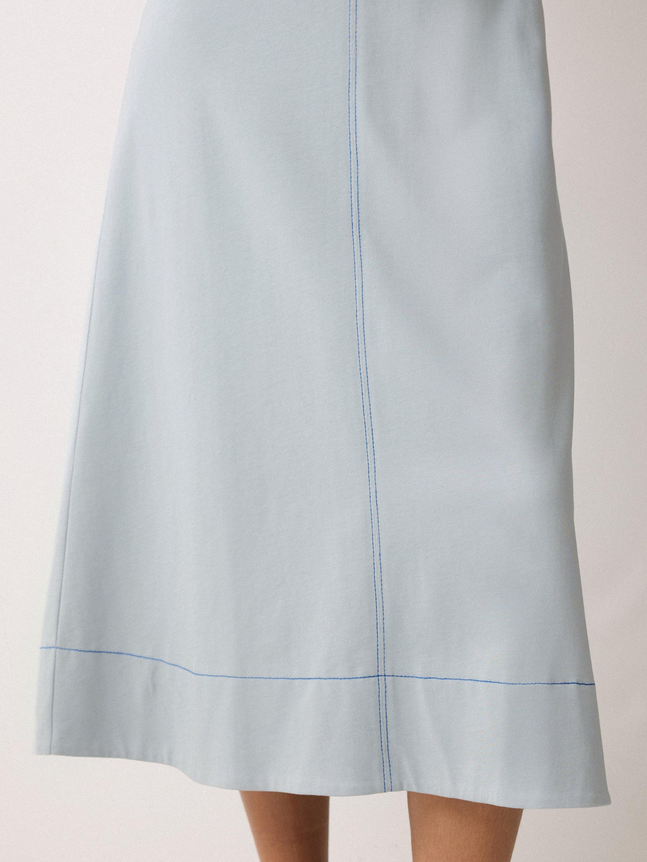 Product image 6 of 6, which shows Jigsaw Cotton Short Sleeved Midi T-Shirt Dress, Blue, XS