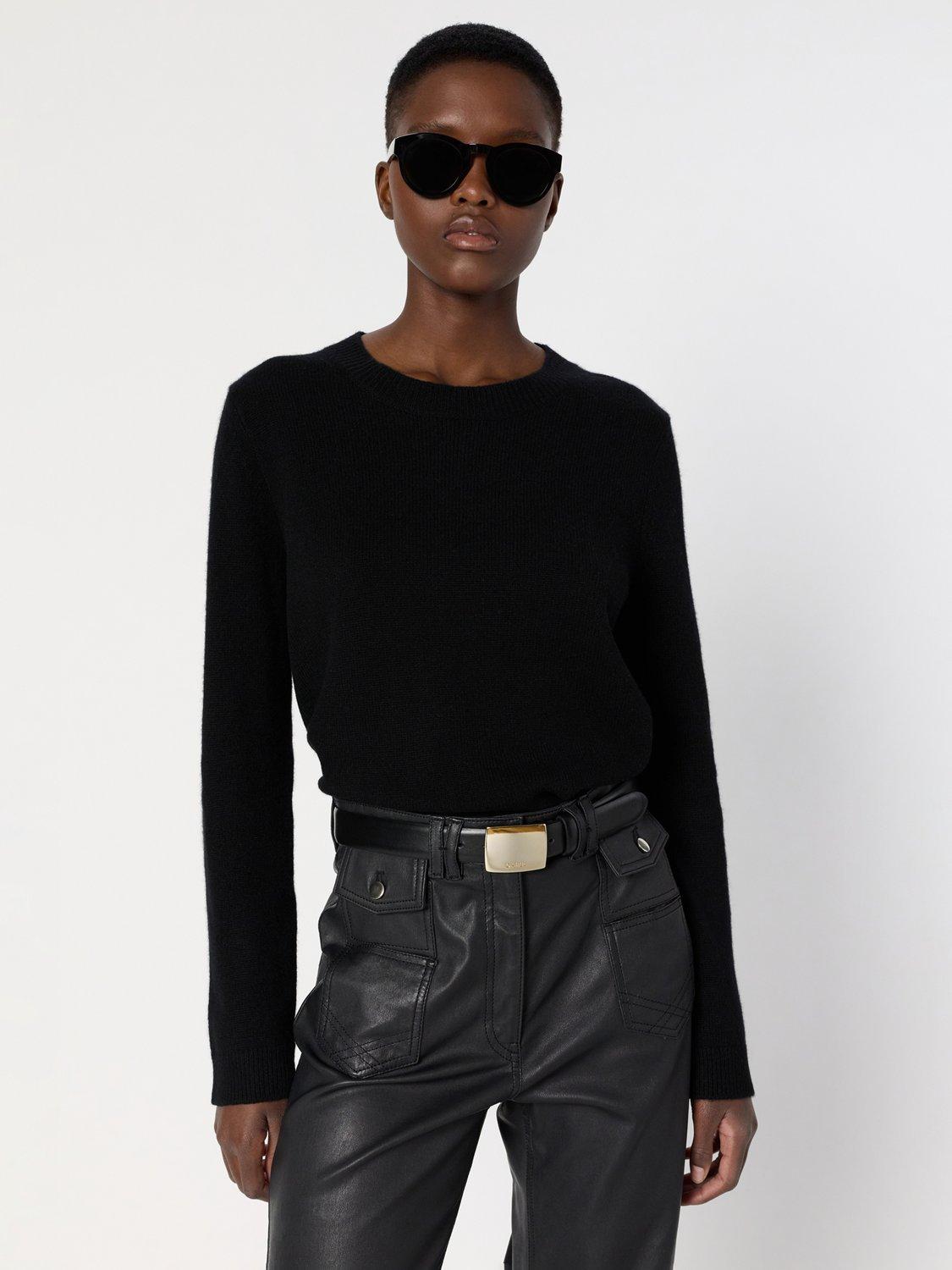 Product image 1 of 6, which shows Gerard Darel Emelyne Wool Blend Pullover Vest, Black, 10