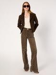 Gerard Darel Anna Logo Print Flared Trousers, Coffee