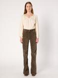 Gerard Darel Anna Logo Print Flared Trousers, Coffee