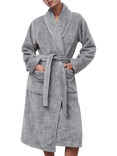 Femilet Kenzie Soft Feel Towelling Dressing Gown, Heather Grey